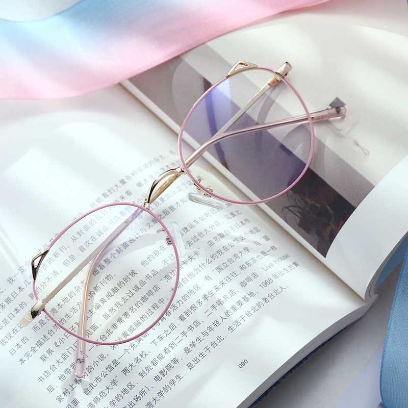 Metal Cat Ear Glasses Frame Anti Radiation Eyeglass for Woman Glasses