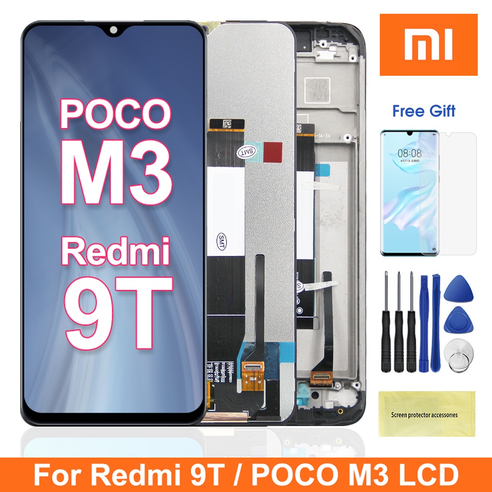 Original Lcd For Poco M3 Lcd Redmi 9t Lcd Display Touch Screen Digitizer Assembly With Frame For 3773