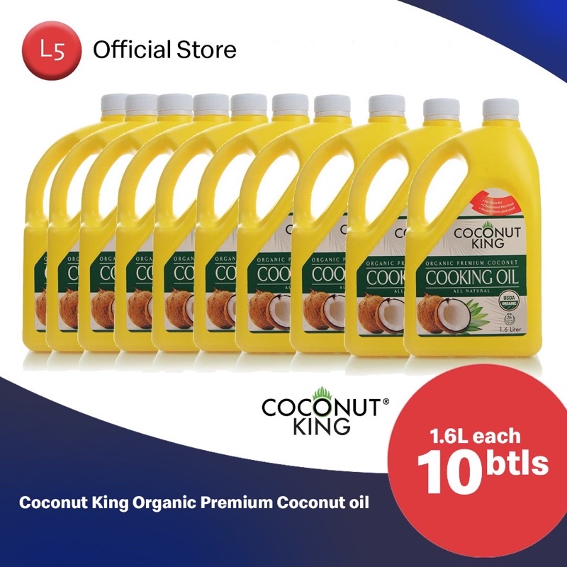 Coconut King Organic Premium Coconut Oil 1.6L (10 Bottles) Shopee