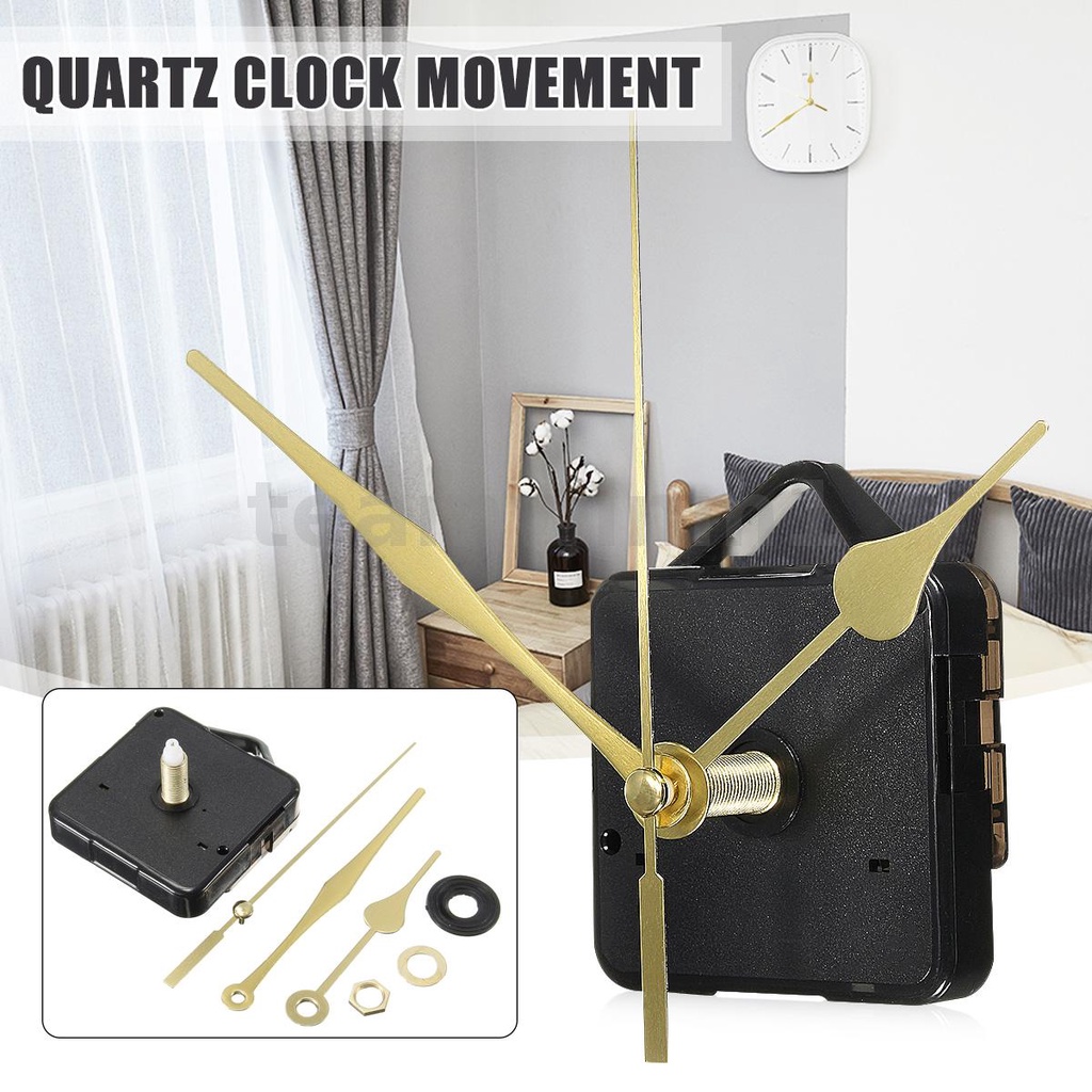 Quartz Clock Movement Mechanism Long Spindle Gold Hand Kit | Shopee ...