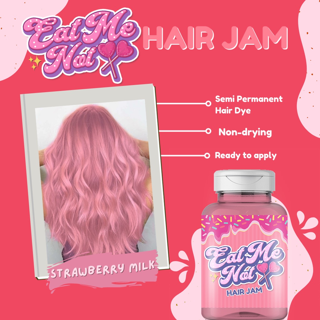 Hair Color Semi Permanent Dye Eat Me Not Strawberry Milk 100g