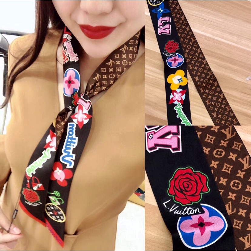 IMLECK Handbag Handle Head Hair Band Neck Silk Ribbon Scarf for Women Girls Decoration