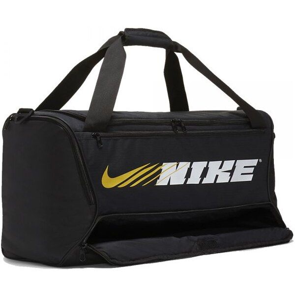 NEW ,NIKE 'BRASILIA UNISEX BLACK MEDIUM SOLID TRAINING DUFFEL BAG .