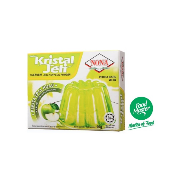 NONA Kristal Jeli / Jelly Crystal Powder Green Apple Flavour 90g