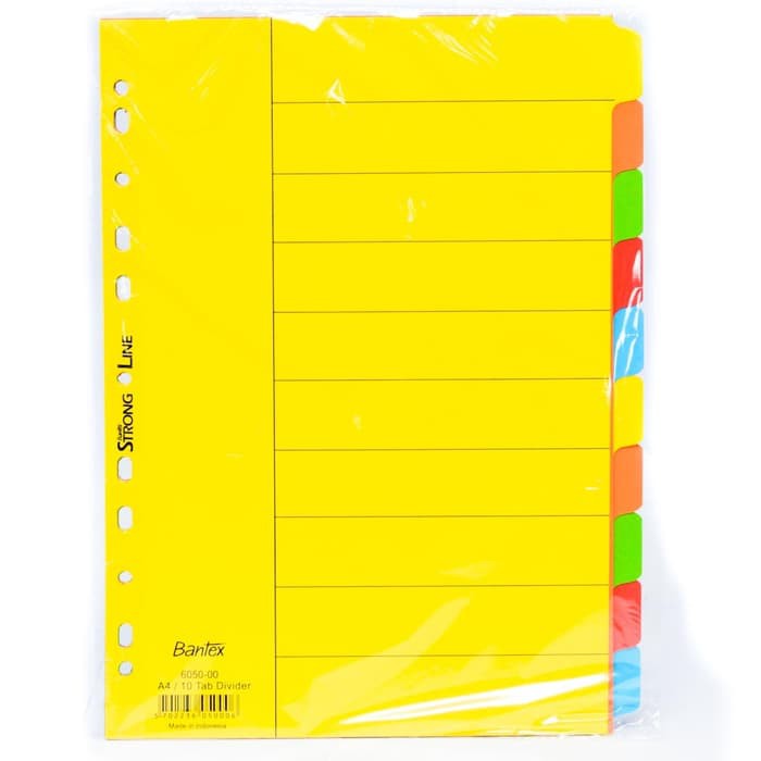 Bantex Cardboard Divider A4 10 Pages 6050 Bantex A4 Binder/Index A4