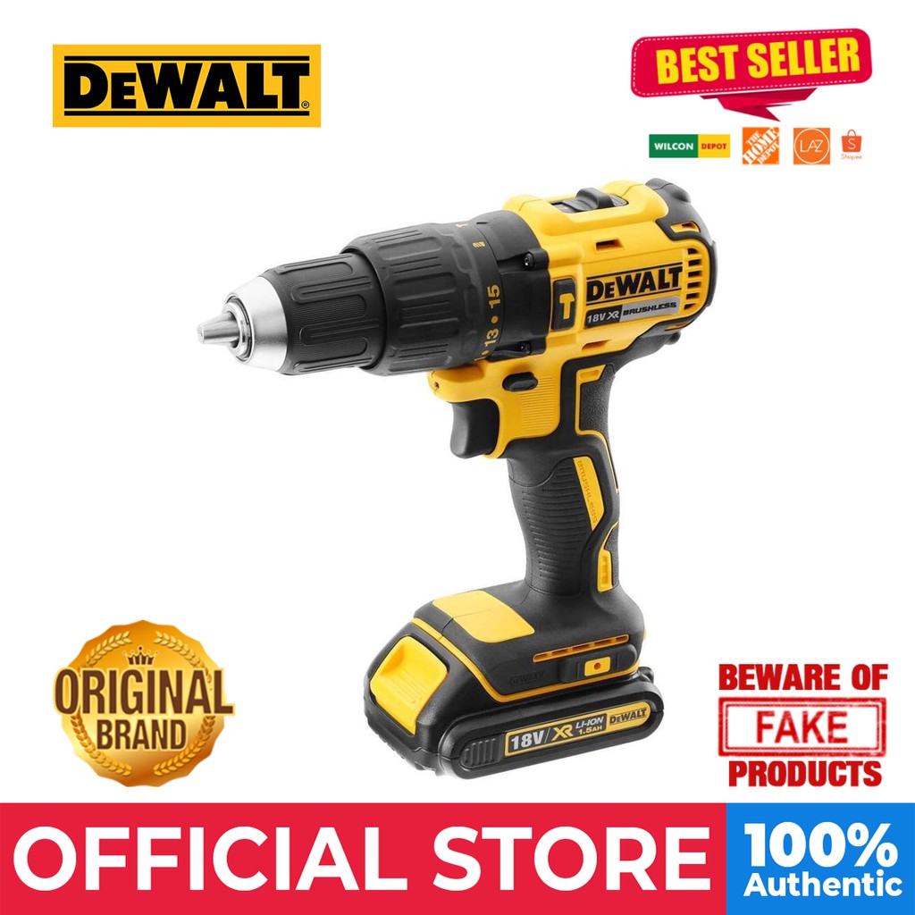 DeWalt 18V Brushless Cordless Hammer Drill 2 2.0Ah Batteries (DCD778D2 ...