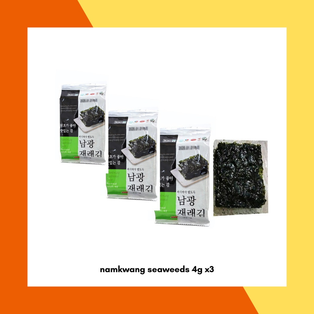 3pcs Namkwang Traditional Laver Nori Roasted Seaweeds 4g 3pcs Per Pack Shopee Philippines 8739