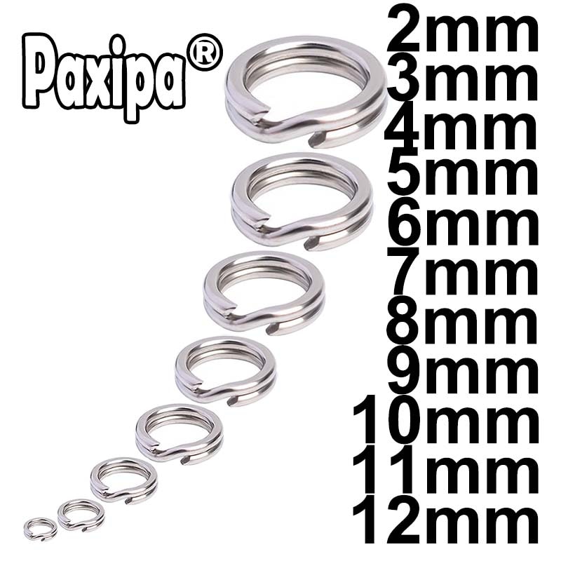 50 or 100 pcs Stainless Steel Split Ring Heavy Duty Fishing Double Ring  Connector Fishing