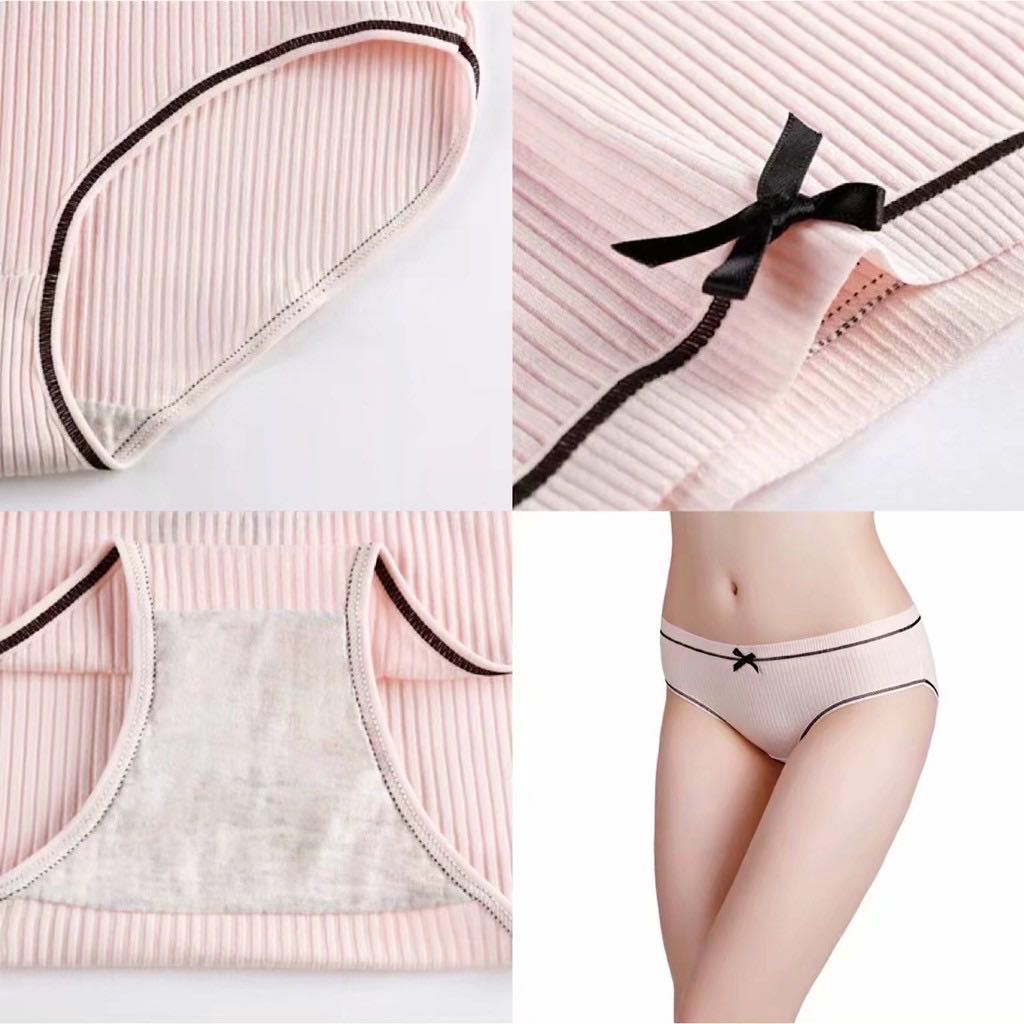 1 Pc Women's panties Girl Striped Bow Briefs Cute Sexy bikini underwear  Ladies F