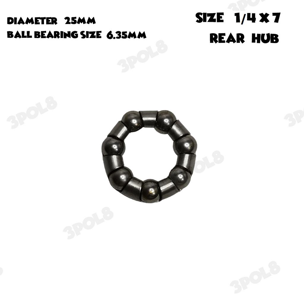 thumbnail image 2 of 4-Pack Uxcell 37mm X 7 Ball Bicycle Hub Bearings – Steel, Silver Tone, Retainer Type – Front Or Rear Wheel 2 of 5