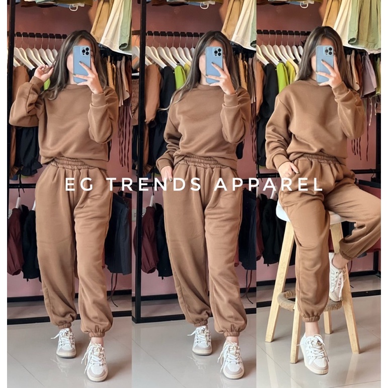 044 EG TRENDS H M Inspired Coordinates Lounge wear Sweater with Highwaist jogger pants