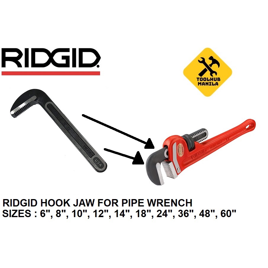 Ridgid Pipe Wrench Hook Jaw ONLY Spare Parts 36" 48" Shopee Philippines