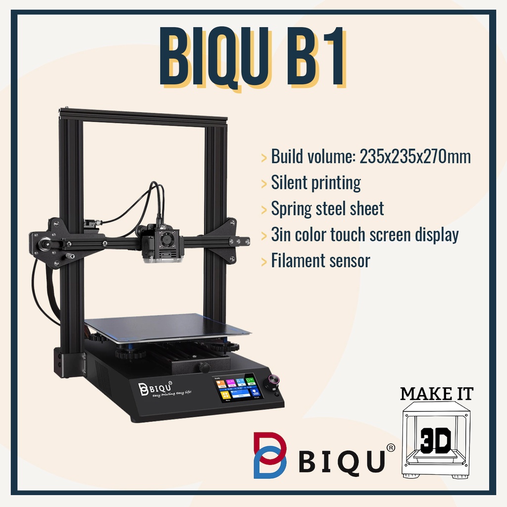 Biqu B1 - FDM 3D Printer 235x235x270mm - Beginner Friendly And Easy ...