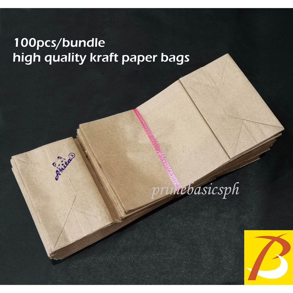 100pcs Kraft Paper Bags (#10 #12#16 #20 #25 #45) Big Sizes Brown Supot ...