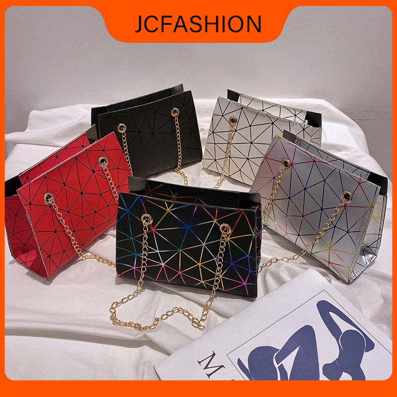 JCFashion geometric rhombus bucket bag trendy shoulder bag handbag ...