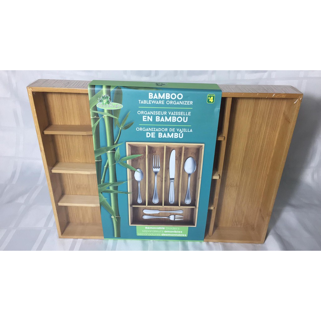 Bamboo Kitchen Table Organizer (removable dividers) | Shopee Philippines