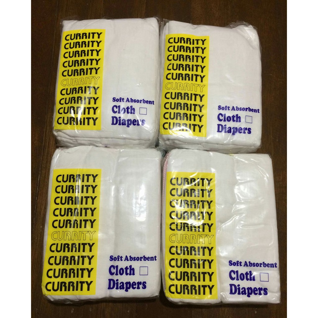 Curity Gauze Cloth Diaper Lampin color white & w/ stitches Shopee