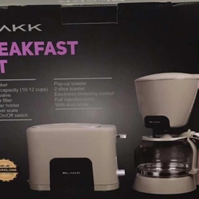 Blakk Coffee Maker and Pop Up Toaster Breakfast set