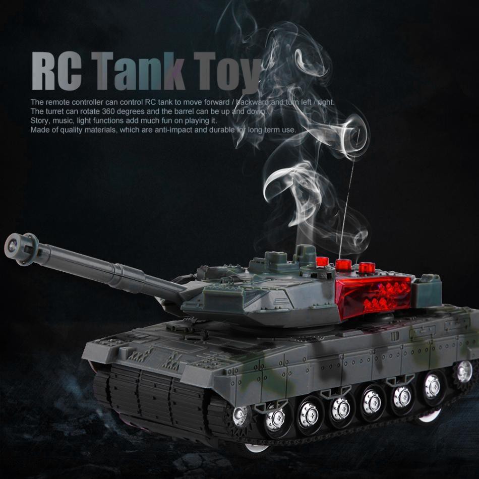 Electric RC Tank 4 Channels Remote Control High Simulation Battle Tank ...