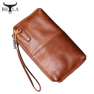 BELA Long Wallet Genuine Original Leahter Clutch for Men Women