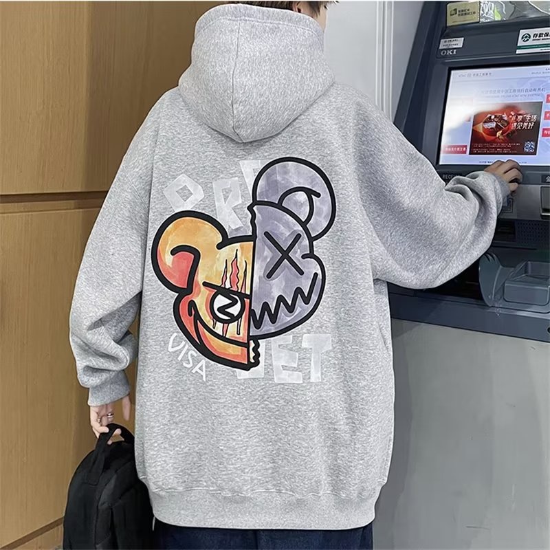 Hoodies For Mens Autumn And Winter Fashion Loose Plus Size Hooded Pullover  Sweater 