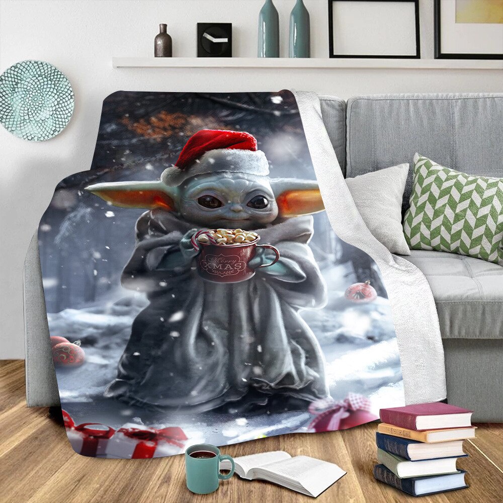 Disney Star Wars Baby Yoda Super Soft Warm Blankets Cartoons Sherpa