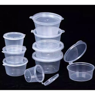 1/1.5/2/3oz Small Plastic Box Disposable Plastic Cups With Lids Thickening  Sauce Container Bowl Seasoning Cup Tableware 100 Pcs - Disposable Party  Tableware - AliExpress