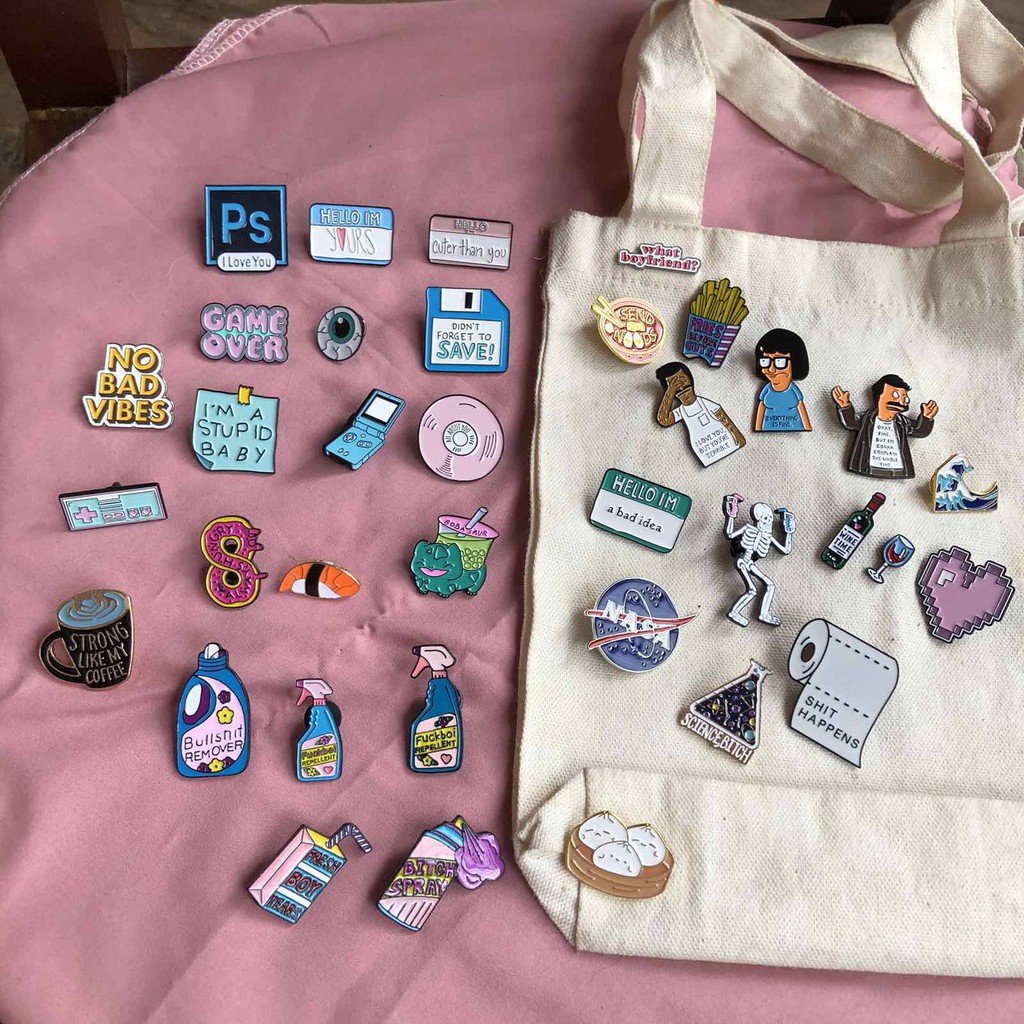 Batch 2/2 Brooch Enamel Pins Food Arcade NASA Shopee Philippines