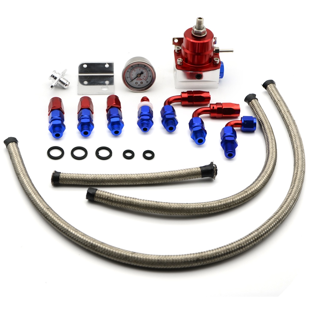 Aluminum Adjustable Racing Auto Fuel Pressure Regulator Kits Full Kit ...