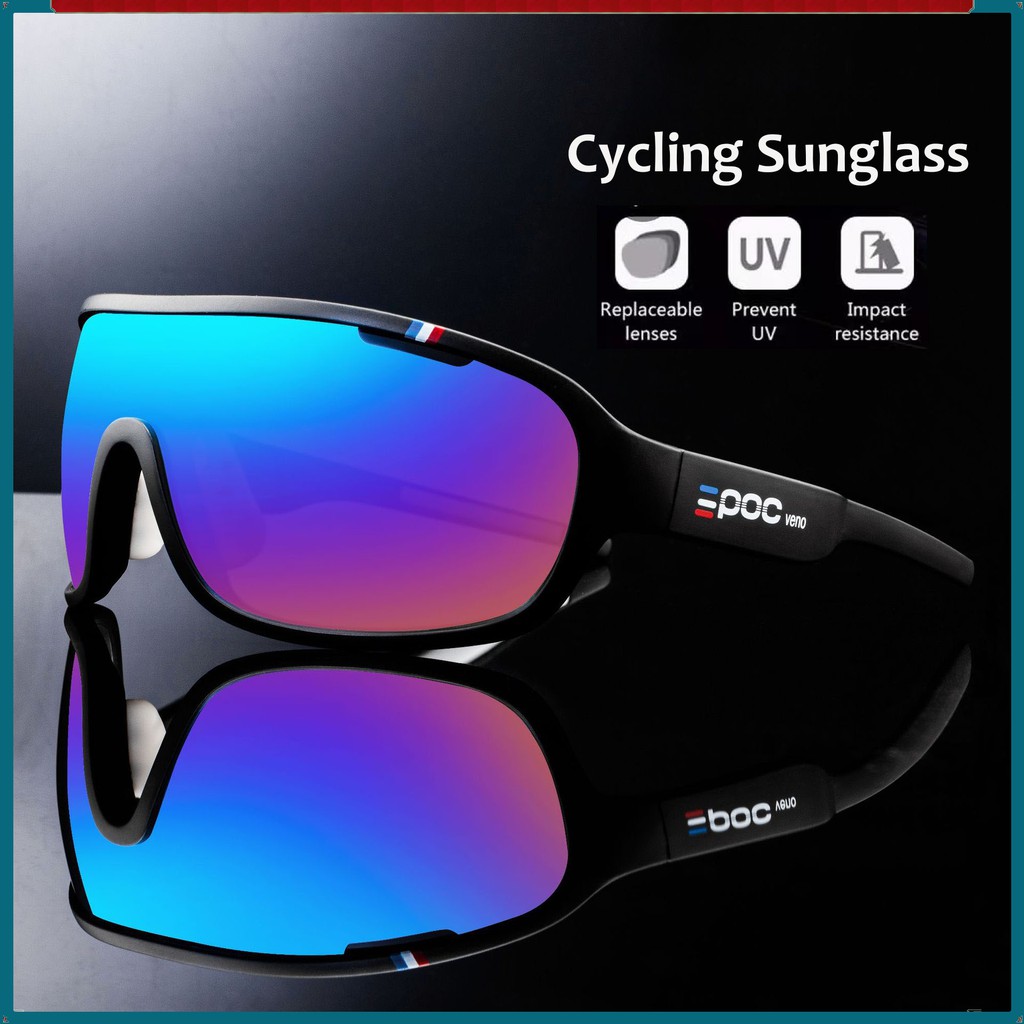 Lot De 4 Verres Pour Lunettes De Cyclisme – UV400 Polarisés – Monture TR90 – Unisexe
