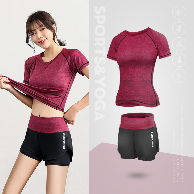 【2 Pieces Set】Sports Wear Sports Suit Female Gym Running Casual Fashion  Yoga Suit Two Pieces