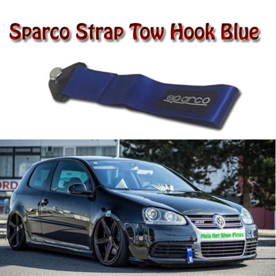 Blue JDM Sparco Car Towing Ropes Styling Tow Hook Strap