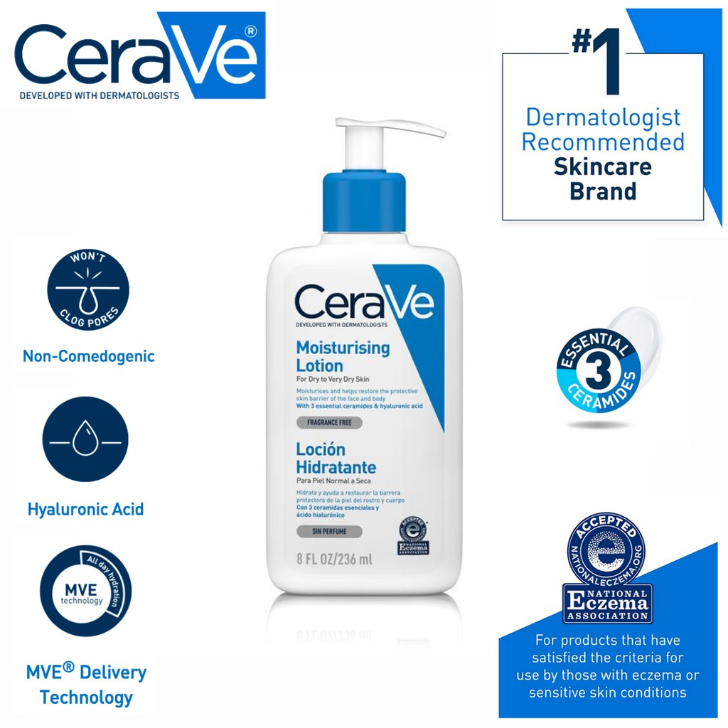 CeraVe Daily Moisturising Lotion with Hyaluronic Acid and Ceramides