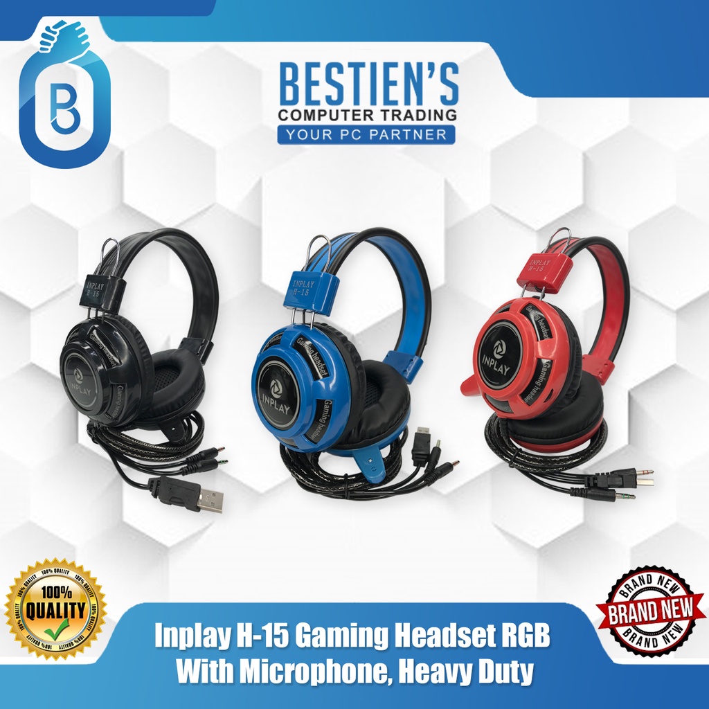Inplay H15 Gaming Headset RGB With Microphone, Heavy Duty bluetooth headset cleaning pen