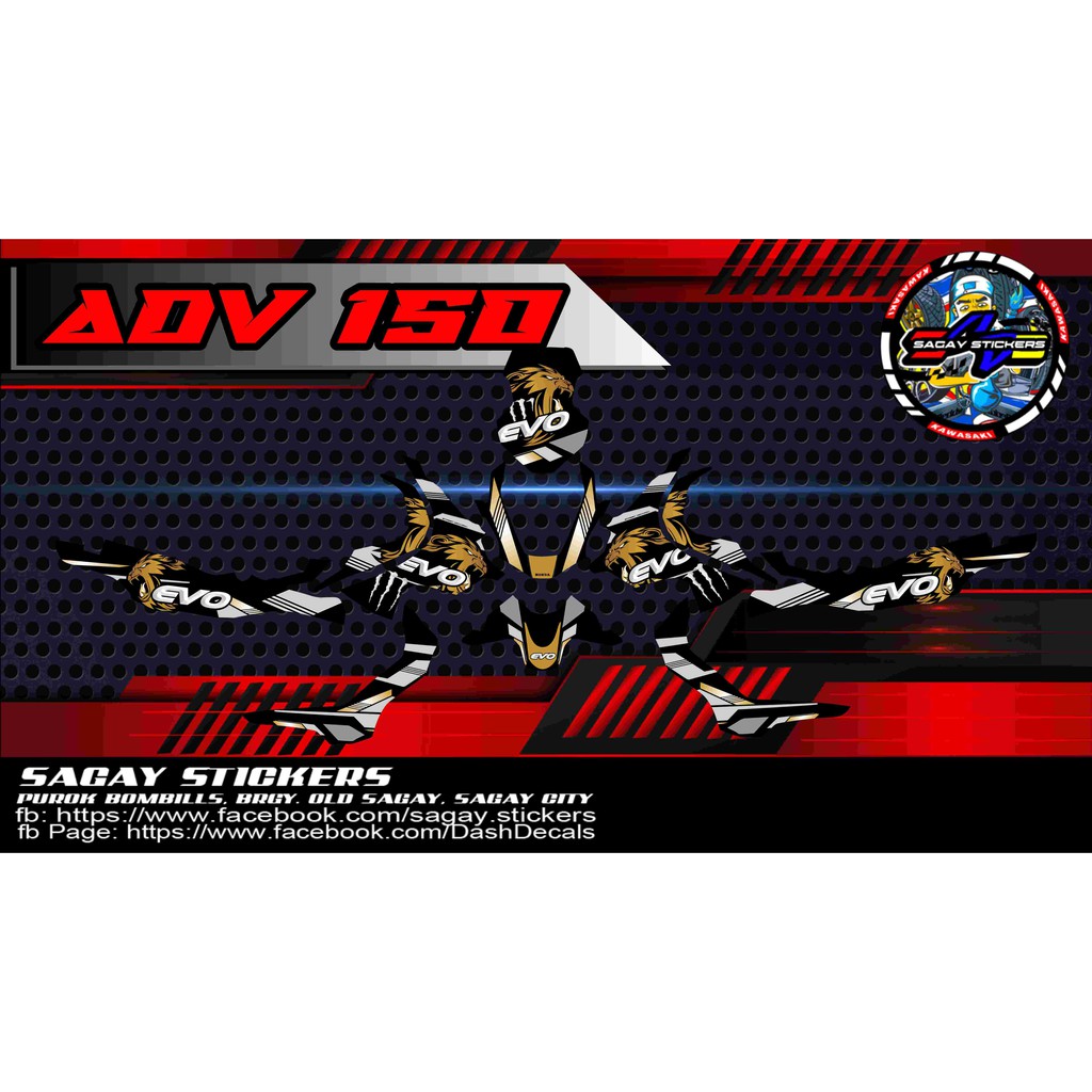 ADV 150 Motorcycle Sticker Decals | Shopee Philippines
