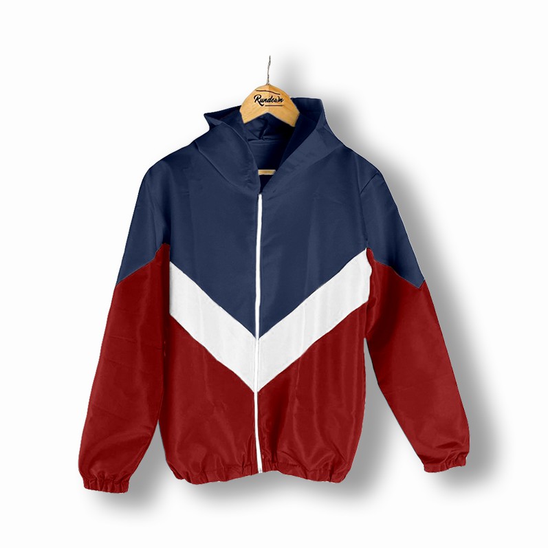 Tri color windbreaker sales