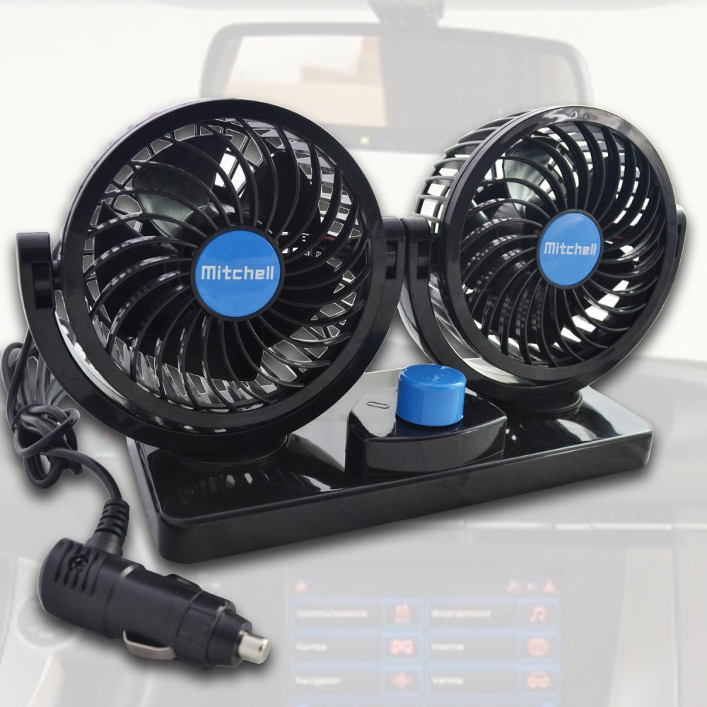 Mitchell- HX-T303 Double-Headed Vehicle Fan(black)- | Shopee Philippines