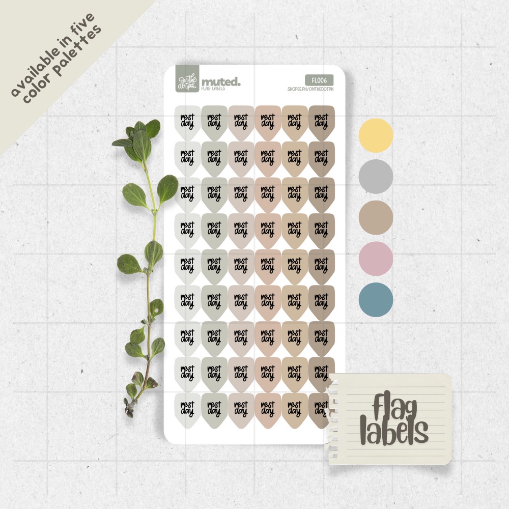 rest day mini flag label stickers • functional for planners, journals ...