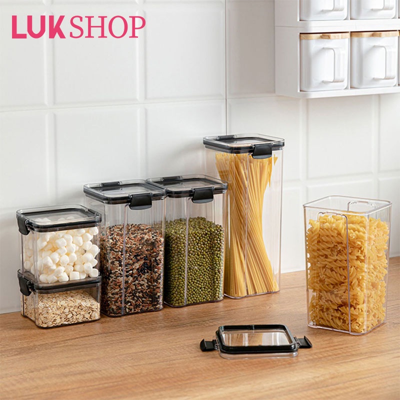 Luk Clear Stackable Storage Container Airtight Food Fresh Box Square 