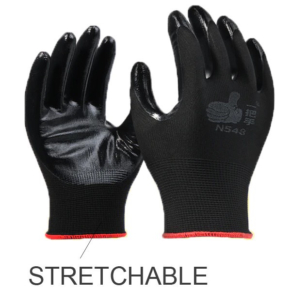 OSOS 1 pair Original Oil Resistant Nitrile Stretchable Rubber Coated ...