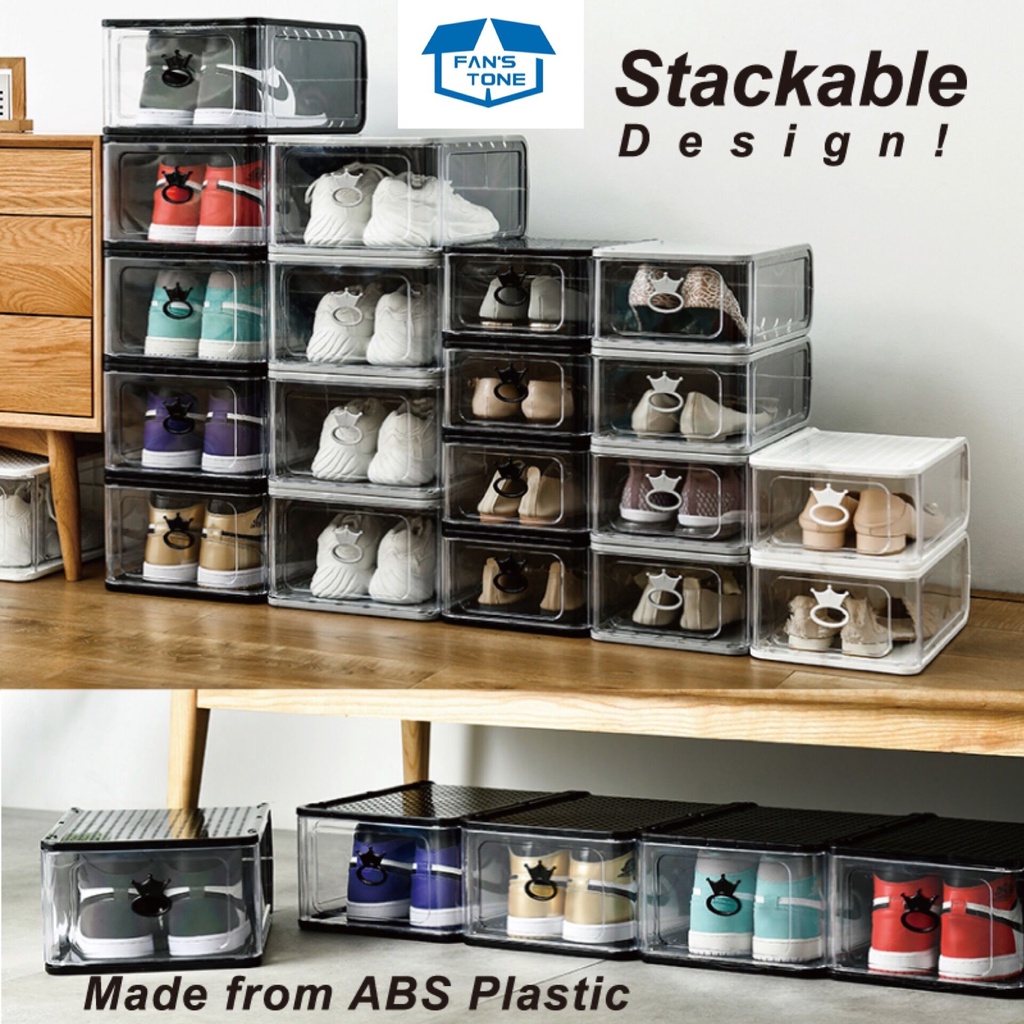 【Fan'】(SET) Sneaker Storage Box Basketball Shoe Box Organizer