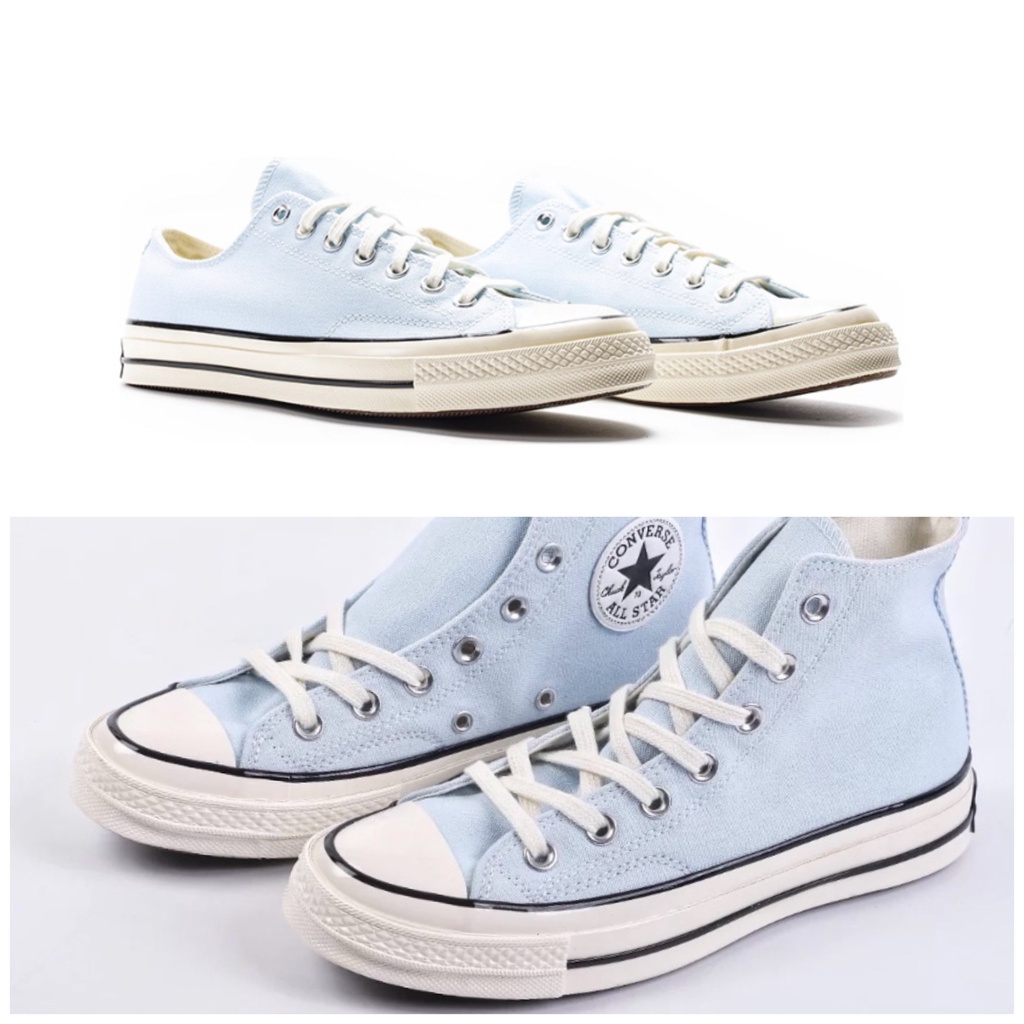 Converse 1970S sneakers rubbershoes shoes for men shoes for women Light blue High Low Chuck Taylor All Star Vinttage Canvas Skateboard shoes shoes