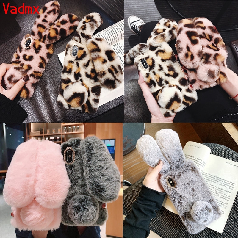 3D Rabbit Ears Fur Plush Case For Samsung Galaxy Note 20 Ultra M51 M31 ...