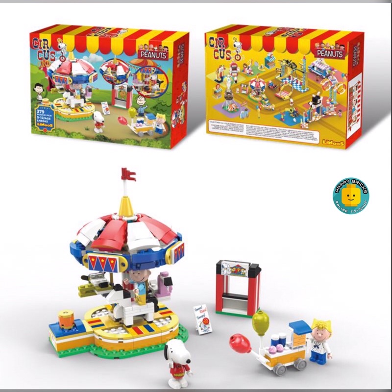 Authentic LINOOS PEANUTS SNOOPY Carousel Ride Building Blocks Toy With ...