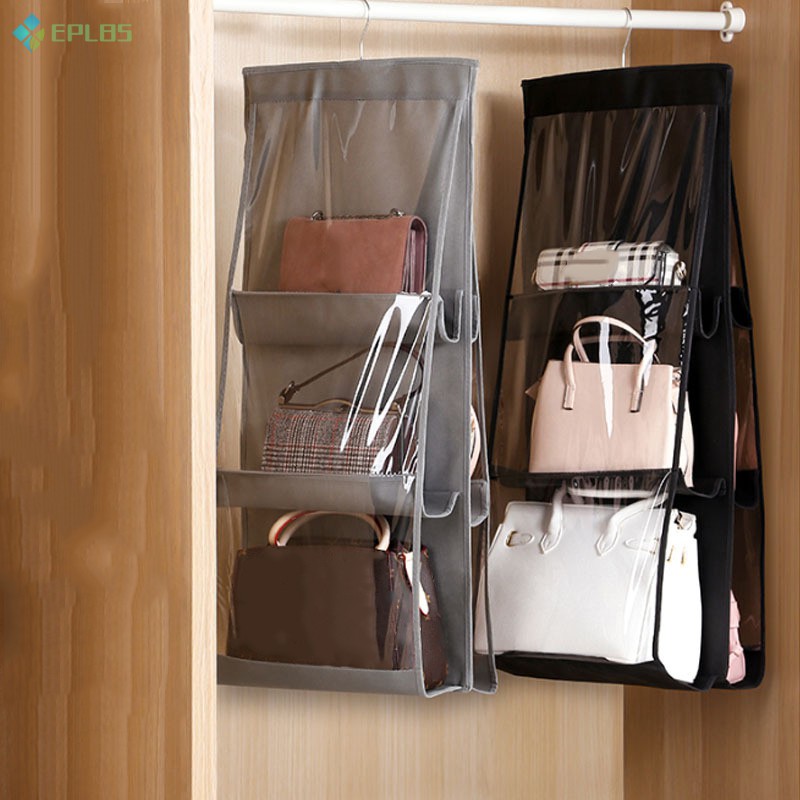 COD Folding Hanging Handbag Storage Holder 6 Pockets Organizer Rack
