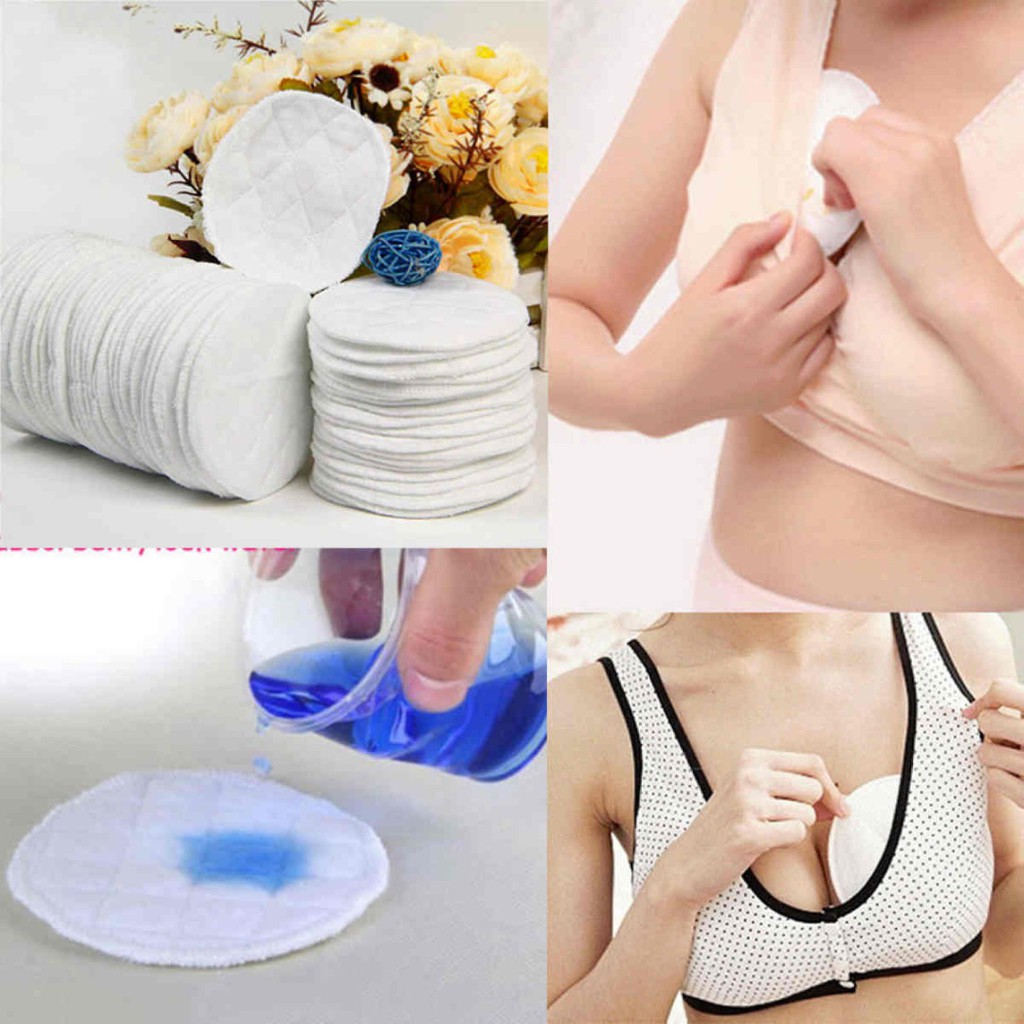12Pcs Soft Absorbent Cotton Washable Reusable Breastfeeding Breast Nursing  Pads
