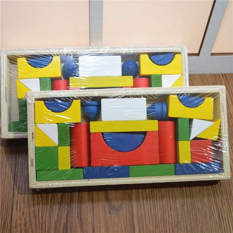 wooden building blocks educational 26pcs | Shopee Philippines