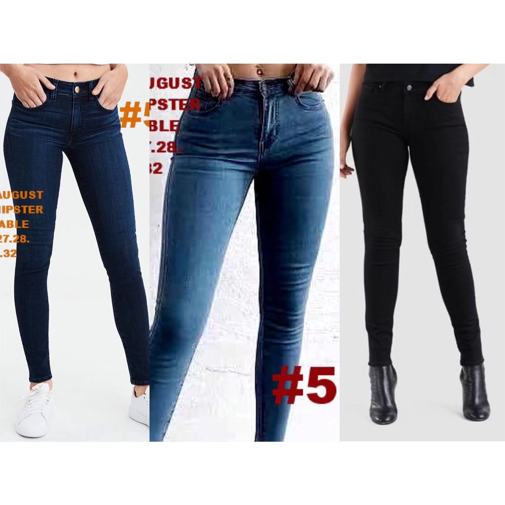 AUGUST SKINNY JEANS MAONG DENIM KOREAN STRECHABLE SLIM CURVY FIT ...