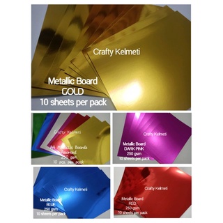 12x12 Metallic Mirror Board Sheets, 10 Pack Dark Gold Cardstock Foil  Board