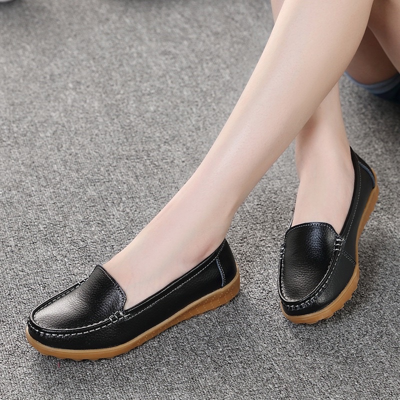 MITATA comfortable leather women loafers shoes | Shopee Philippines